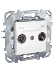 Unica MGU50.454.18Z - Unica - R-TV/SAT socket (zamak) - individual socket - white , Schneider Electric