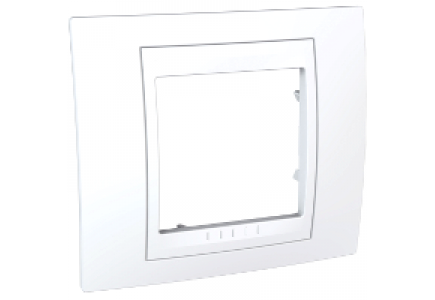 Unica MGU6.002.18 - Unica Blanc liseré Blanc plaque de finition 1 poste 2 modules , Schneider Electric