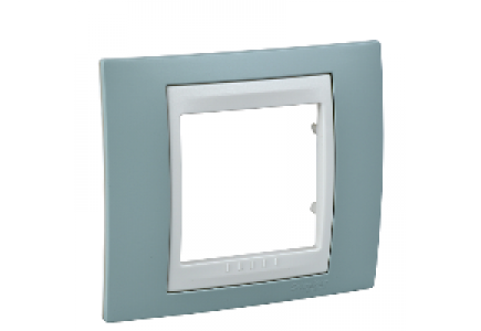Unica MGU6.002.570 - Unica Plus - cover frame - 1 gang - water green/ivory , Schneider Electric