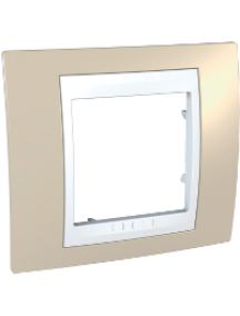 Unica MGU6.002.867 - Unica Sable liseré Blanc plaque de finition 1 poste 2 modules , Schneider Electric