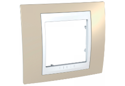 Unica MGU6.002.867 - Unica Sable liseré Blanc plaque de finition 1 poste 2 modules , Schneider Electric