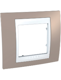 Unica MGU6.002.874 - Unica Vison liseré Blanc plaque de finition 1 poste 2 modules , Schneider Electric