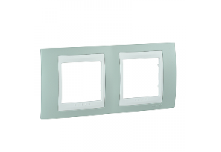 Unica MGU6.004.870 - Unica Plus - cover frame - 2 gangs, H71 - water green/white , Schneider Electric
