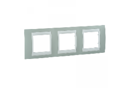 Unica MGU6.006.870 - Unica Plus - cover frame - 3 gangs, H71 - water green/white , Schneider Electric