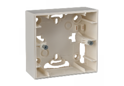 Unica MGU8.002.25 - Unica Basic/Colors - surface box - ivory - 2 m - 4 knock-outs holes - ivory , Schneider Electric