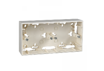 Unica MGU8.004.25 - Unica Basic/Colors - surface box - ivory - 4 m - 6 knock-outs holes - ivory , Schneider Electric