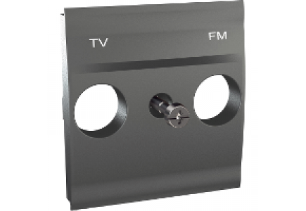 Unica MGU9.440.12 - Unica Graphite couvercle TV/FM 2 modules , Schneider Electric