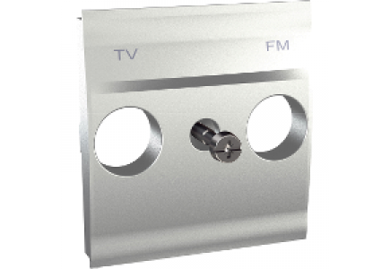 Unica MGU9.440.30 - Unica Aluminium couvercle TV/FM 2 modules , Schneider Electric
