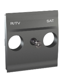 Unica MGU9.441.12 - Unica Top/Class - cover plate for R-TV/SAT sockets - 2 m - graphite , Schneider Electric
