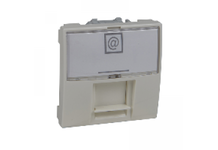 Unica MGU9.460.25 - Unica - RJ45 data connector cover for AMP and KROME - 2 m - ivory , Schneider Electric