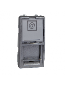 Unica MGU9.461.30 - Unica Top/Class - RJ45 data connector cover for AT&T - 1 m - aluminium , Schneider Electric