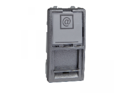 Unica MGU9.461.30 - Unica Top/Class - RJ45 data connector cover for AT&T - 1 m - aluminium , Schneider Electric
