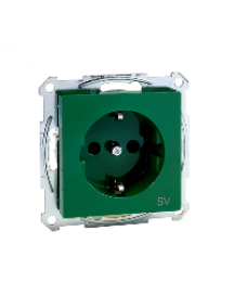 Merten System M MTN2300-0304 - SCHUKO socket-outlet f. spec.circ., shutter, screwl. term., green, System M , Schneider Electric