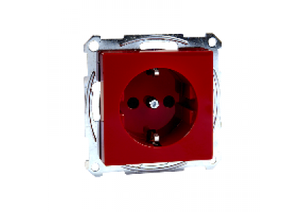 Merten System M MTN2300-0306 - SCHUKO socket-outlet f. spec.circ., shutter, screwl. term., ruby red, System M , Schneider Electric
