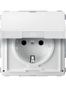 Merten Aquadesign MTN2310-7219 - SCHUKO socket-outlet w. hng.lid, shutter, screwl. term., polar white, Aquadesign , Schneider Electric