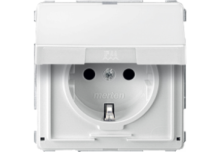 Merten Aquadesign MTN2310-7219 - SCHUKO socket-outlet w. hng.lid, shutter, screwl. term., polar white, Aquadesign , Schneider Electric