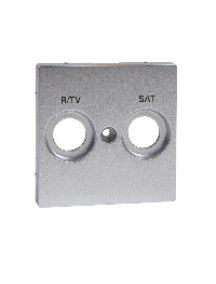 Merten System M MTN299260 - Central plate marked R/TV+SAT for antenna socket-outlet, aluminium, System M , Schneider Electric