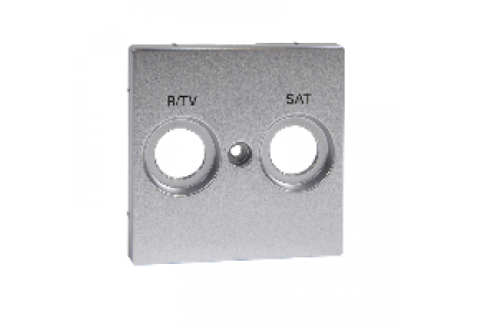 Merten System M MTN299260 - Central plate marked R/TV+SAT for antenna socket-outlet, aluminium, System M , Schneider Electric