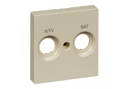 Merten System M MTN299844 - Central plate marked R/TV+SAT for antenna socket-outlet, white, glossy, System M , Schneider Electric