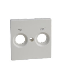 Merten System M MTN299919 - Central plate marked FM+TV for antenna sock.-out., polar white, glossy, System M , Schneider Electric