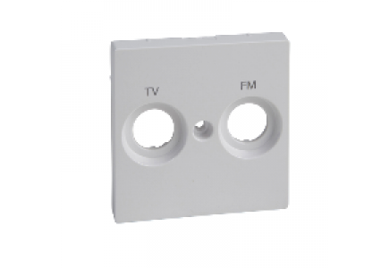 Merten System M MTN299925 - Central plate marked FM+TV f. antenna sock.-out., active white, glossy, System M , Schneider Electric