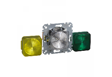 Merten inserts MTN319017 - Voyant de balisage avec lot de 3 diffuseurs (vert, jaune et blanc), 250 VCA , Schneider Electric