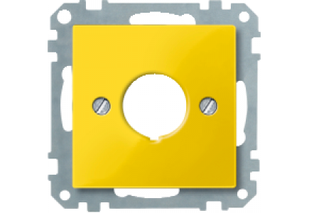 Merten System M MTN393803 - Central plate for emergency stop switch, yellow, System M , Schneider Electric