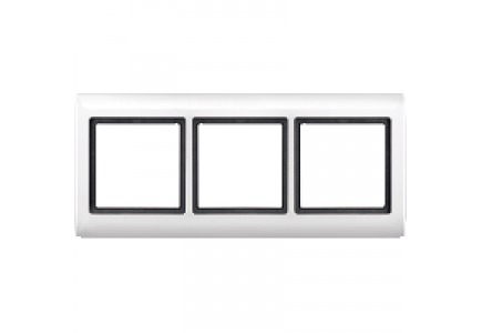 Merten Aquadesign MTN400319 - Aquadesign - plaque de finition standard - 3 postes - blanc , Schneider Electric