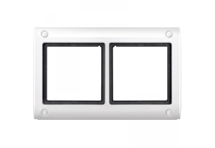 Merten Aquadesign MTN401219 - Aquadesign - plaque de finition à vis - 2 postes - blanc , Schneider Electric