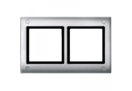 Merten Aquadesign MTN401260 - Aquadesign - plaque de finition à vis - 2 postes - aluminium , Schneider Electric