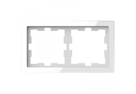 MTN4020-6520 - D-Life glass frame, 2-gang, crystal white , Schneider Electric
