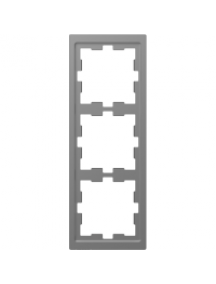 MTN4030-6536 - D-Life frame, 3-gang, stainless steel , Schneider Electric