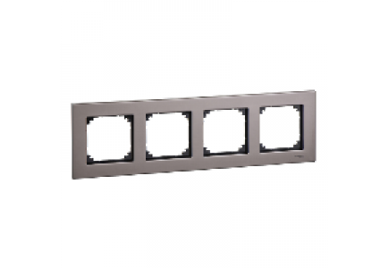 MTN403414 - Metal frame, 4-gang, Rhodium grey, M-Elegance , Schneider Electric