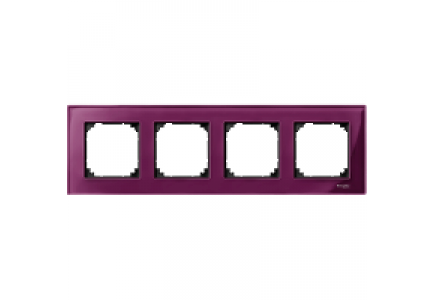 MTN4040-3206 - M-Plan - plaque de finition - 4 postes - verre rubis , Schneider Electric