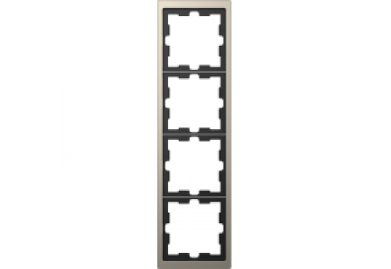 MTN4040-6550 - D-Life metal frame, 4-gang, nickel metallic , Schneider Electric