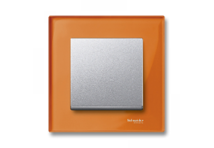 MTN404102 - Real glass frame, 1-gang, Calcite orange, M-Elegance , Schneider Electric