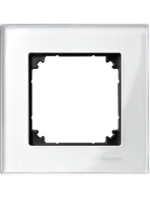 MTN404119 - Merten M-Plan - plaque de finition - 1 poste - verre blanc , Schneider Electric