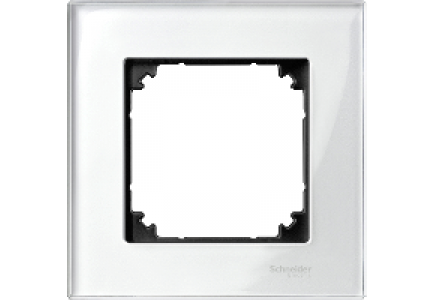 MTN404119 - Merten M-Plan - plaque de finition - 1 poste - verre blanc , Schneider Electric
