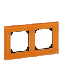 MTN404202 - Real glass frame, 2-gang, Calcite orange, M-Elegance , Schneider Electric