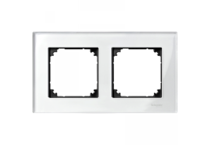 MTN404219 - Merten M-Plan - plaque de finition - 2 postes - verre blanc , Schneider Electric MTN404219 - Merten M-Plan - plaque de finition - 2 postes - verre blanc , Schneider Electric