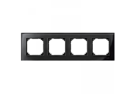 MTN404403 - M-Plan - plaque de finition - 4 postes - verre noir , Schneider Electric