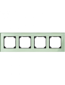 MTN404404 - Real glass frame, 4-gang, Emerald green, M-Elegance , Schneider Electric