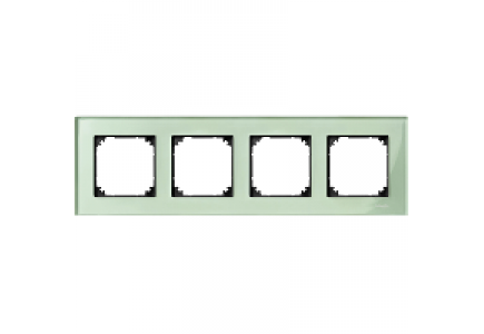 MTN404404 - Real glass frame, 4-gang, Emerald green, M-Elegance , Schneider Electric