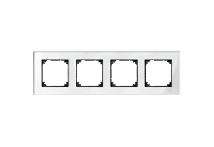 MTN404419 - M-Plan - plaque de finition - 4 postes - verre blanc , Schneider Electric MTN404419 - M-Plan - plaque de finition - 4 postes - verre blanc , Schneider Electric