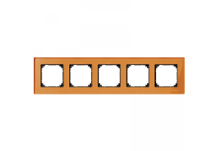 MTN404502 - Real glass frame, 5-gang, Calcite orange, M-Elegance , Schneider Electric
