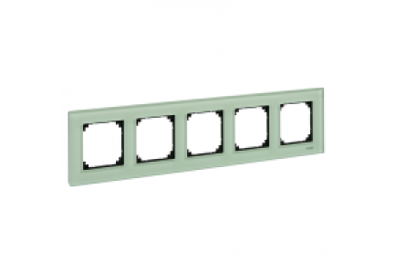 MTN404504 - Real glass frame, 5-gang, Emerald green, M-Elegance , Schneider Electric