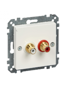 Merten System M MTN4350-0319 - Socket-outlet for audio connection, polar white, glossy, System M , Schneider Electric