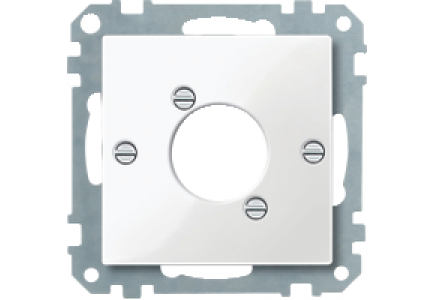 Merten System M MTN468019 - Central plate for XLR audio plug connector, polar white, glossy, System M , Schneider Electric
