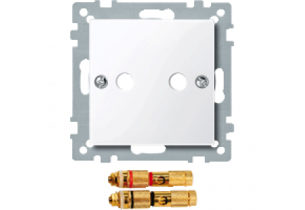 Merten System M MTN468825 - Central plate w. high-end loudspeaker connector, active white, glossy, System M , Schneider Electric
