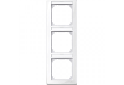 MTN470319 - M-Smart frame, 3-gng w. label.bracket, vertical installation, pol. wht., glossy , Schneider Electric